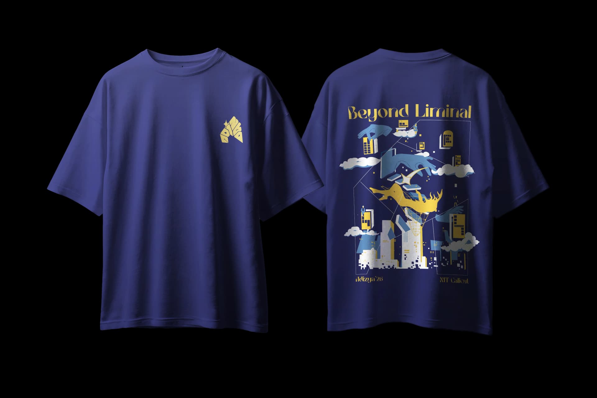 Adizya Official Navy Blue T-Shirt Mockup